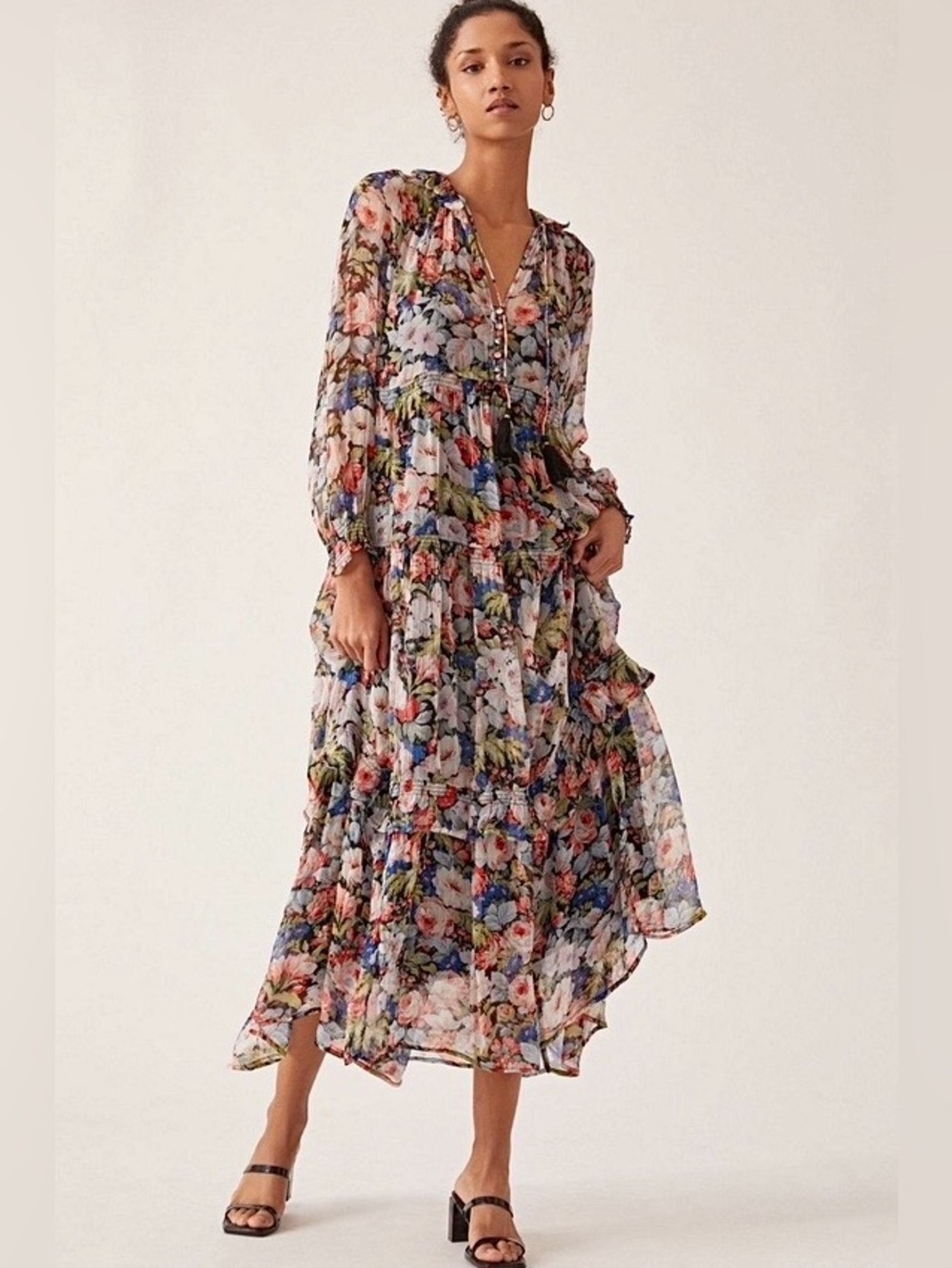 Anthropologie The Marais Printed Chiffon
Maxi Dress Small NWOT